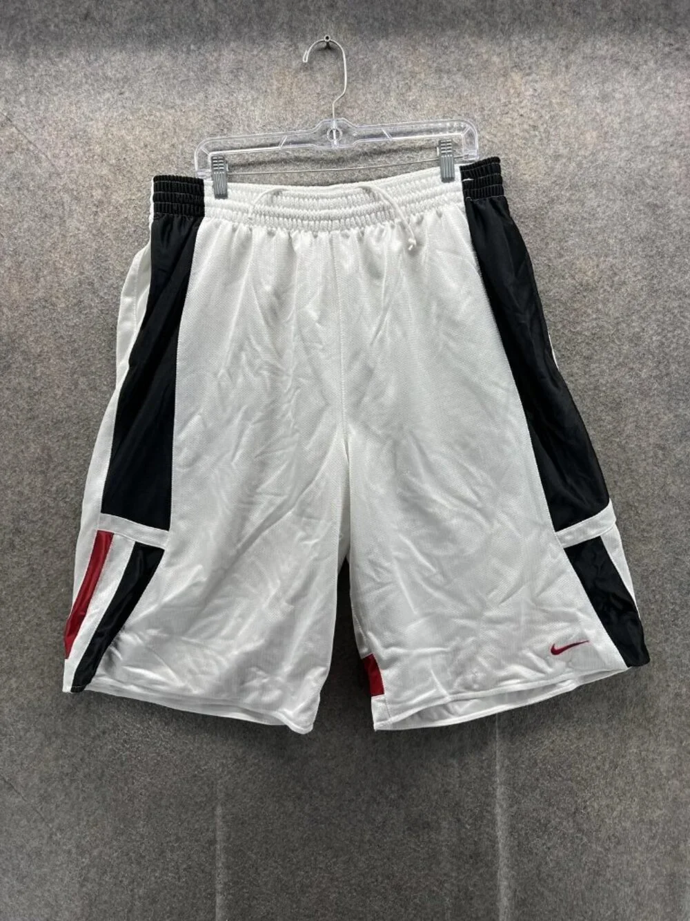 Y2K Nike Shorts Mens 2XL White Colorblock Mesh Basketball Athletic Dazzel Satin